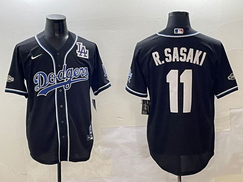 Men Los Angeles Dodgers 11 R.Sasaki Black Fashion Game 2025 Nike MLB Jersey style 30615